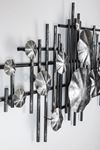 Metal Siyah Gümüş Ev Ofis Otel Duvar Süsü 44x113cm