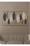 Metal Siyah Krem Gold Ev Ofis Otel Duvar Süsü 115x60cm