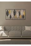 Metal Siyah Krem Gold Ev Ofis Otel Duvar Süsü 115x60cm