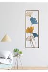 Metal Mavi Sarı Gold Ev Ofis Otel Duvar Süsü 32x90cm