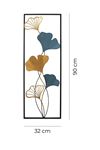 Metal Mavi Sarı Siyah Ev Ofis Otel Duvar Süsü 32x90cm