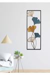 Metal Mavi Sarı Siyah Ev Ofis Otel Duvar Süsü 32x90cm