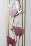 Metal Kadeh Şarap Gold Ev Ofis Otel Duvar Süsü 32x90cm