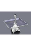 Gümüş Metal Cam Kare Servis Sunum Tabağı 24x24cm