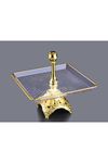 Gold Metal Cam Kare Servis Sunum Tabağı 24x24cm