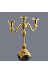 Gold Metal 3 Kollu Kısa Şamdan Mumluk h.24cm